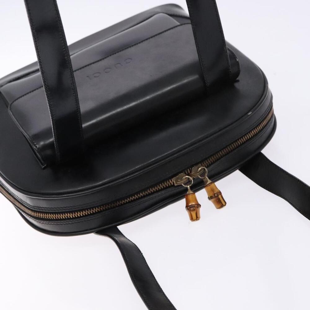 GUCCI Shoulder Bag Leather Black Gold 001 3444 001 3444 - Picture 6 of 13